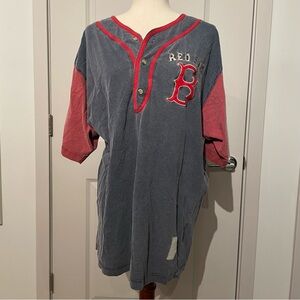 Mirage Red Sox Vintage-Style Navy and Red Henley Jersey